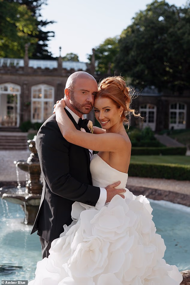 Cosying up to his new bride, Blair looked dapper in a fitted black suit